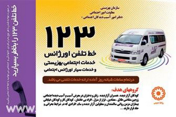 نشانی مراکز اورژانس اجتماعی ۱۲۳ کشور ایران