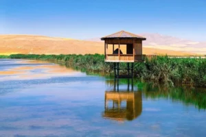 سر‌ریز شدن آب تالاب آق‌قلعه نقده